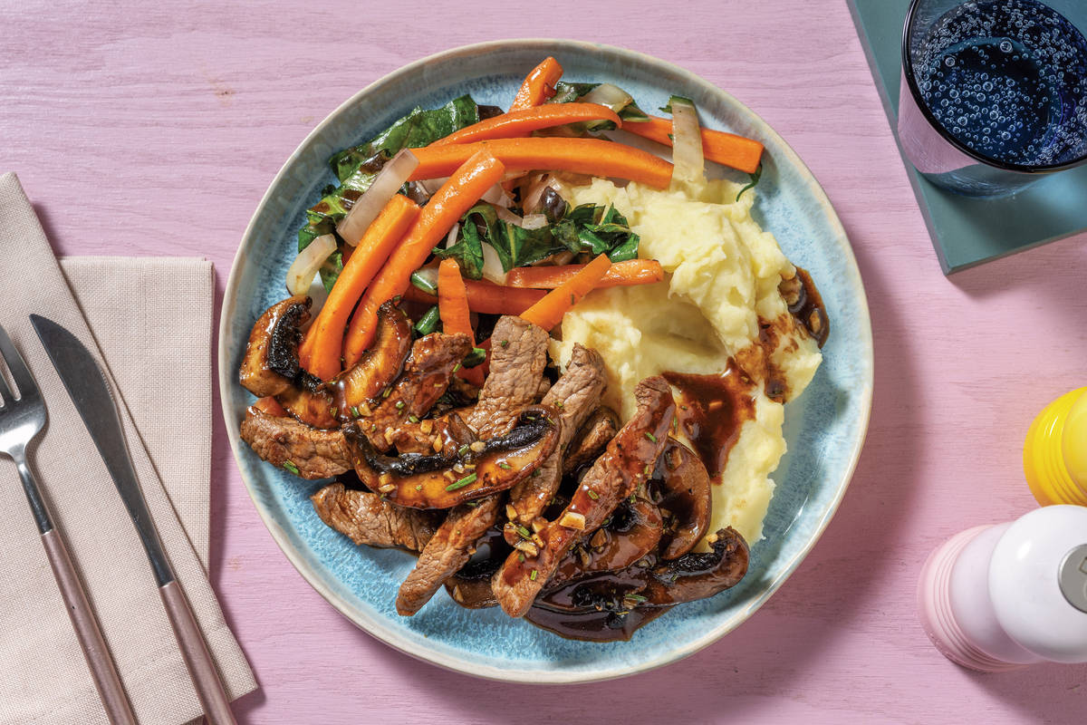 Mushroom Gravy Beef & Mash