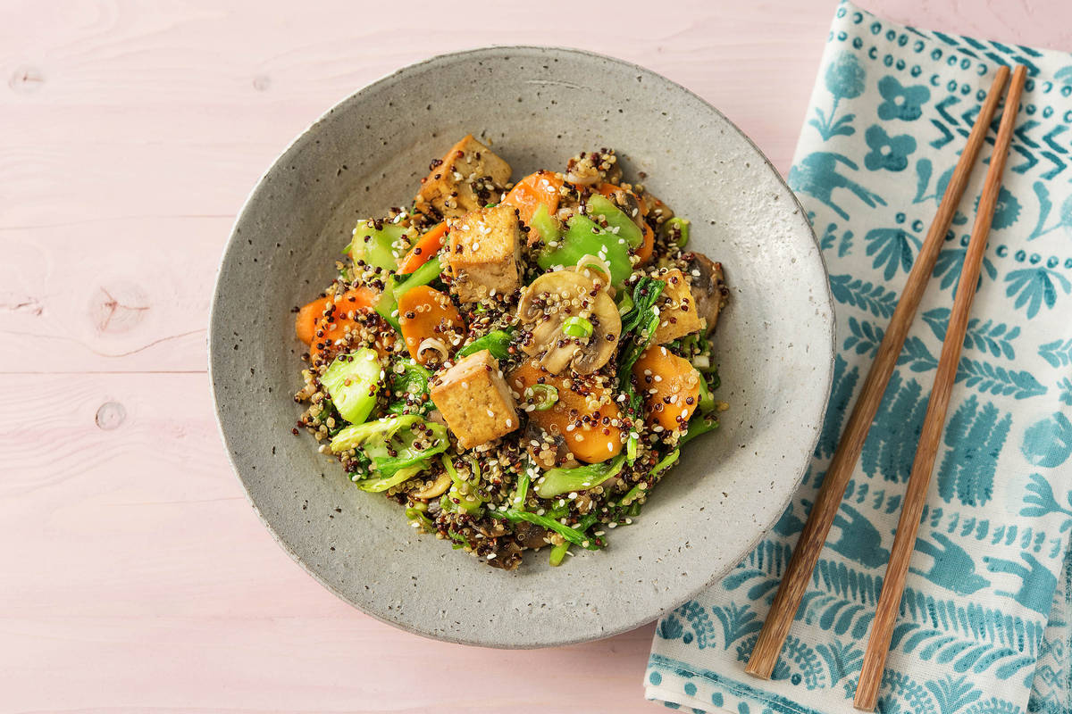 Mushroom, Tofu & Quinoa Bowl