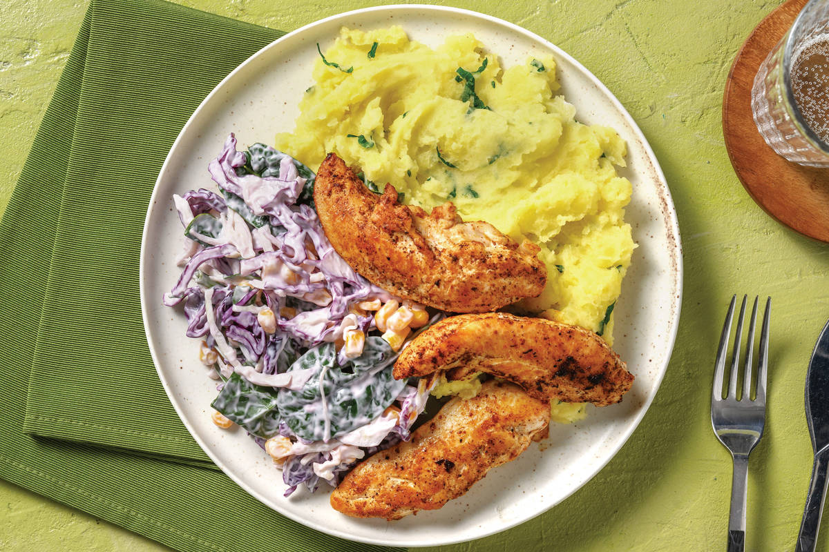 Quick Chicken Tenders & Herby Mash