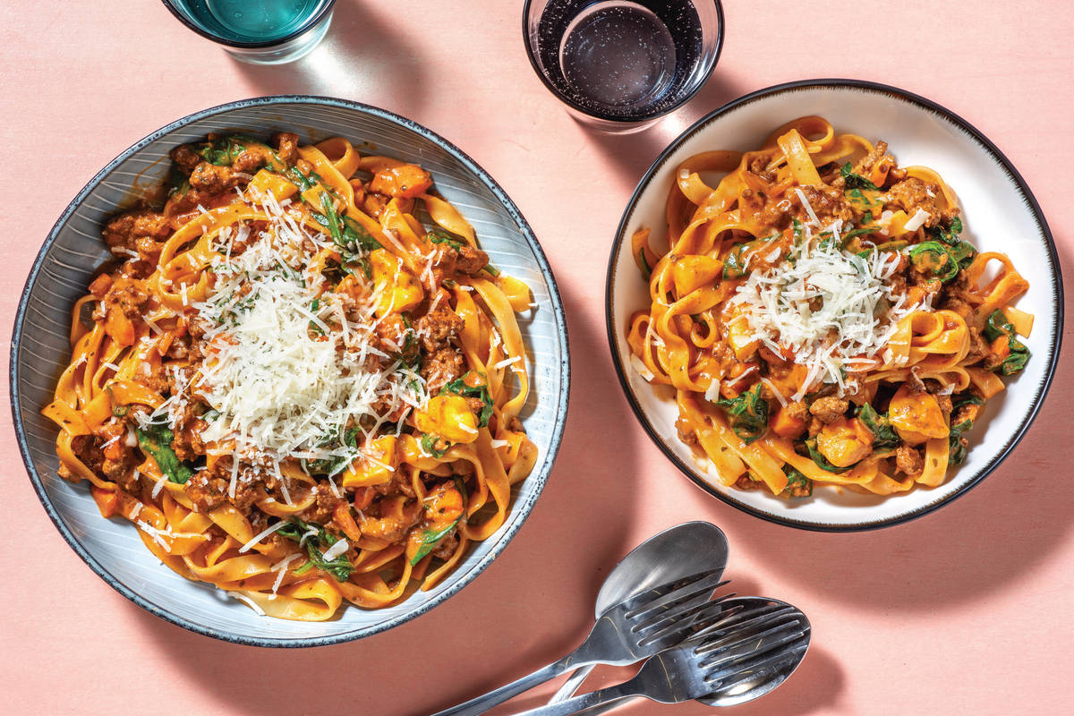 Nan's Creamy Beef & Veggie Pasta