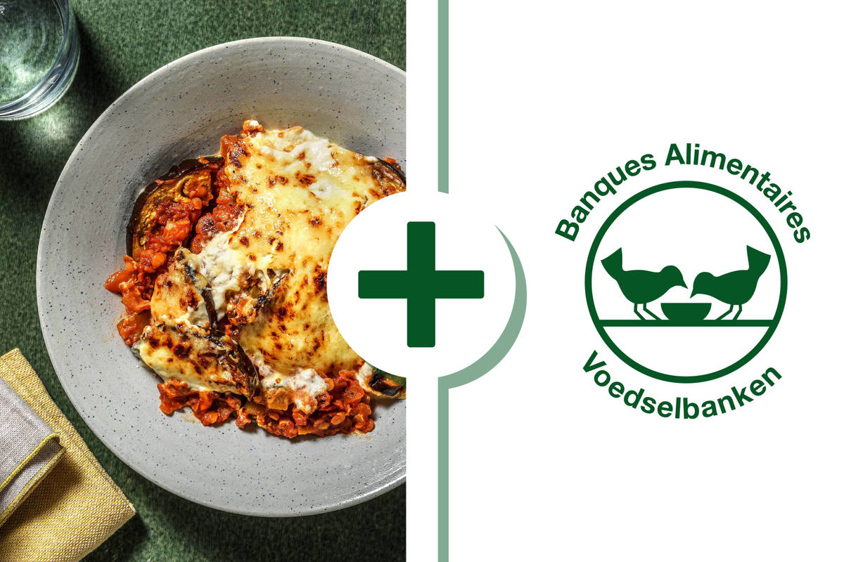 Niet gebruiken - Vegetarische moussaka met knoflookbrood