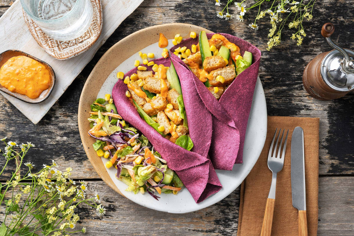 No Fairytales bietentortilla met crispy ''no chicken''
