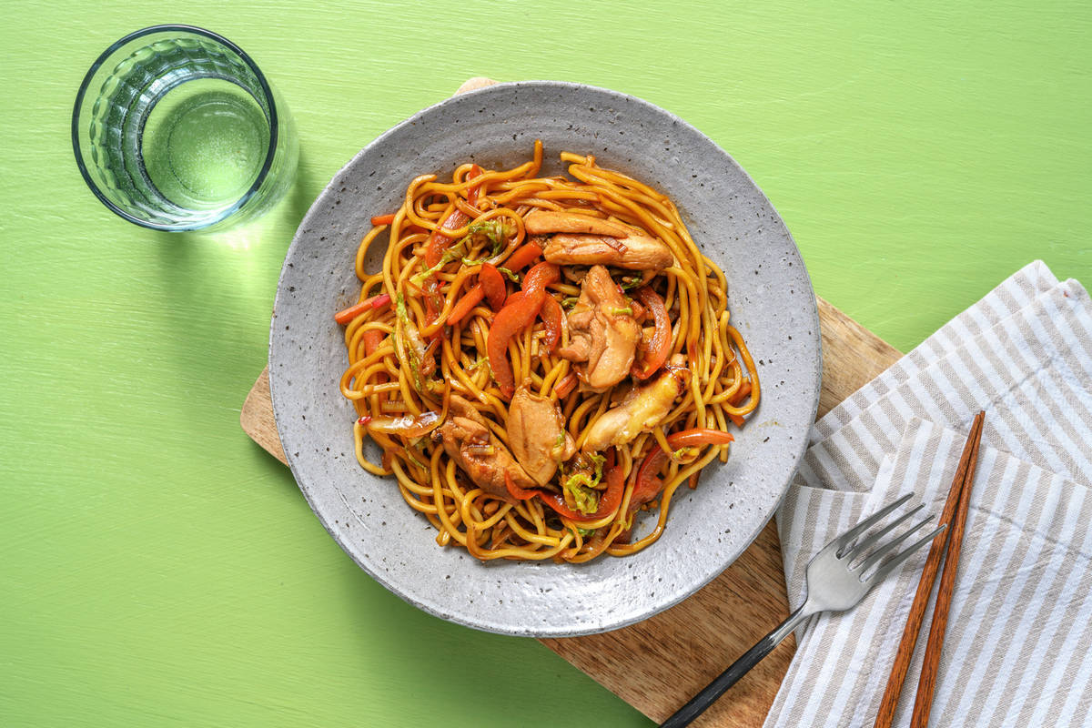 Nouilles au poulet assaisonné