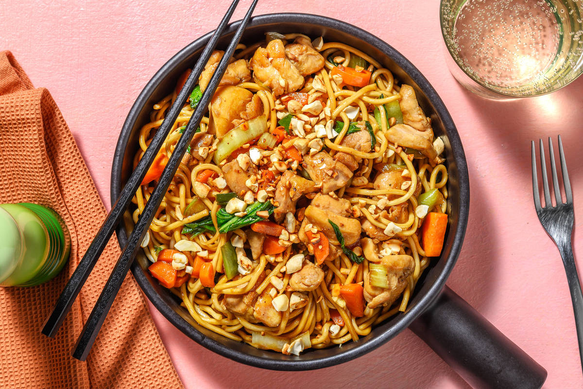 Nouilles au poulet et aux noix de cajou
