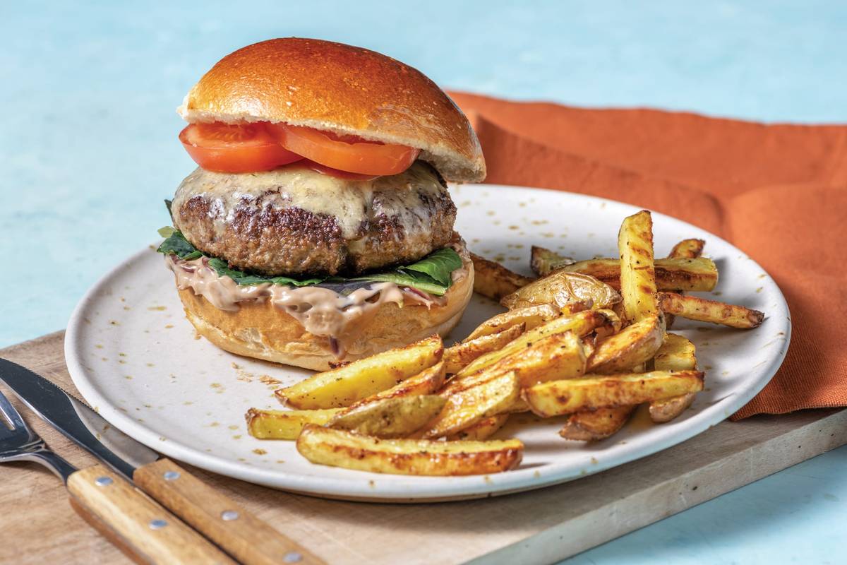 Homemade Cheesy Beef Burger
