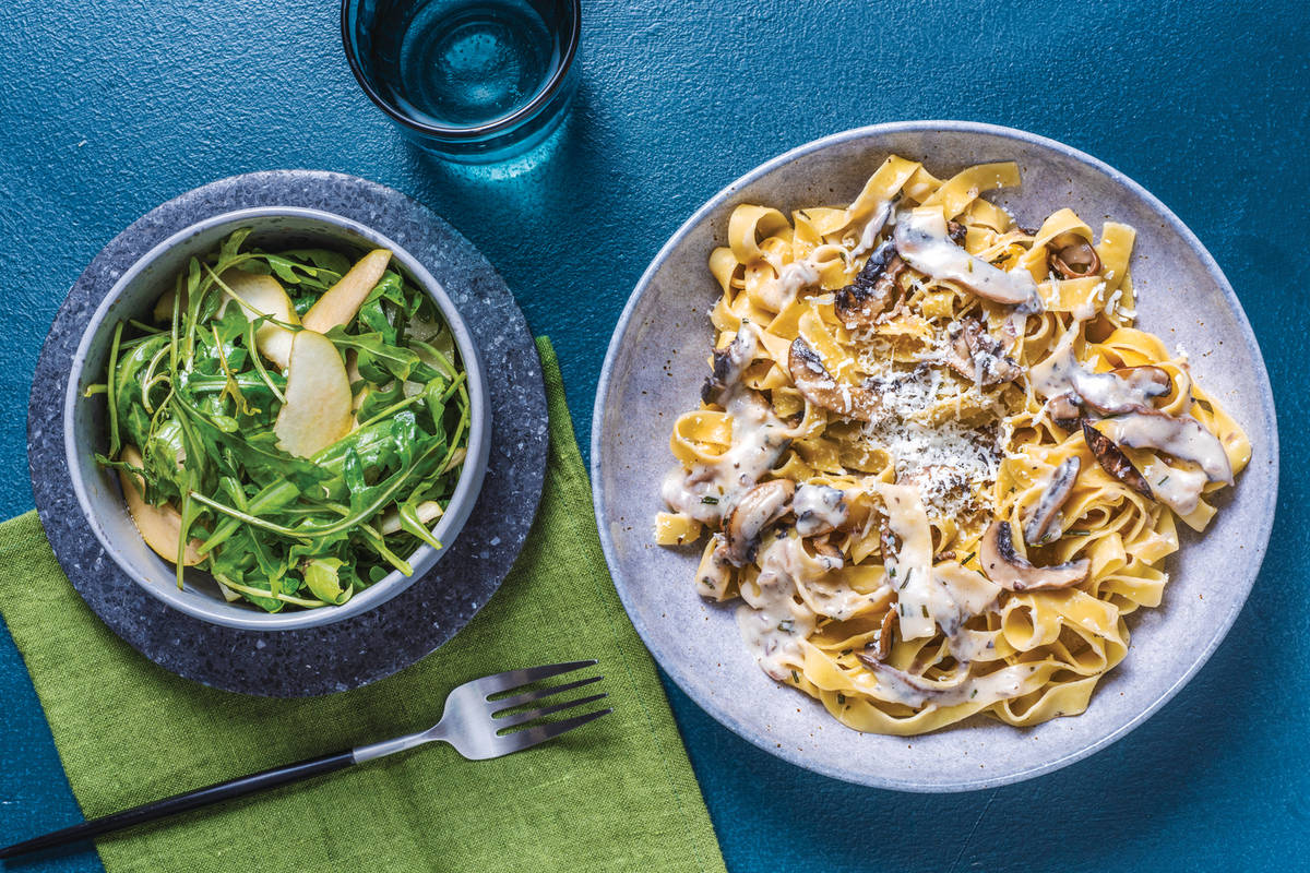 Creamy Mushroom & Rosemary Fettuccine