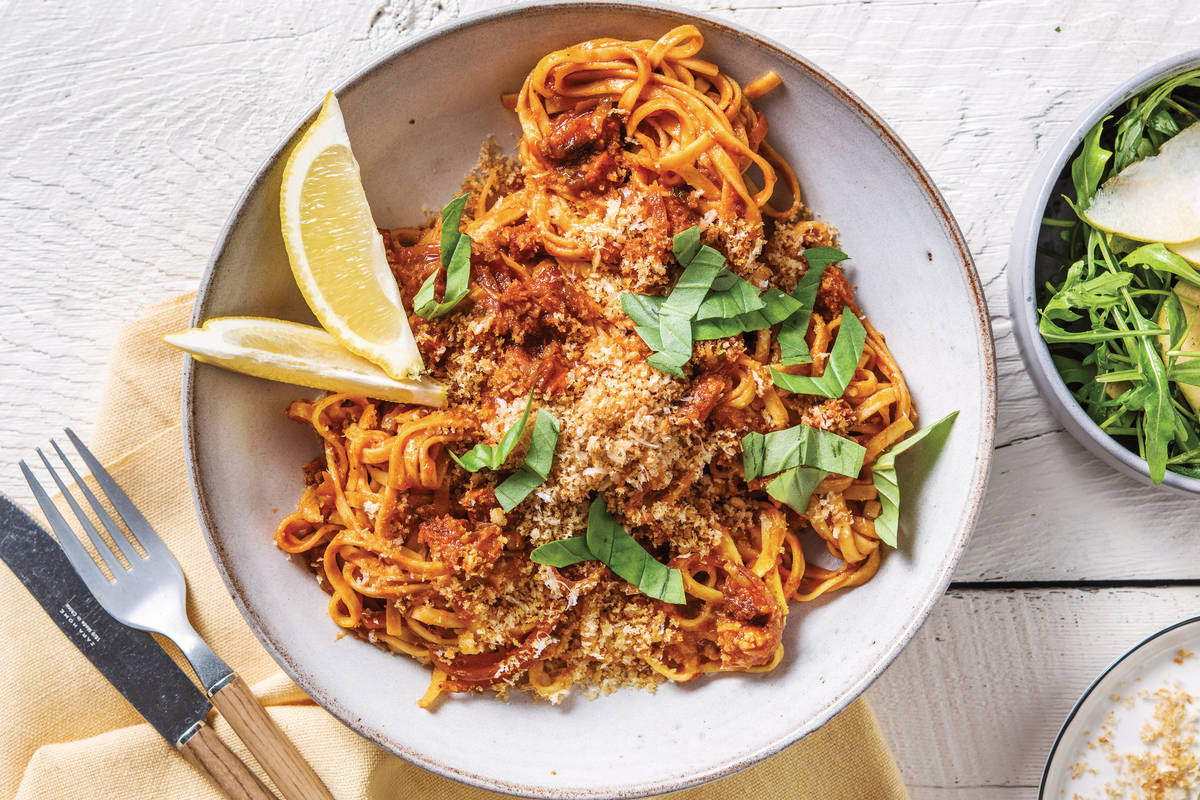 Red Pesto & Chorizo Fettuccine