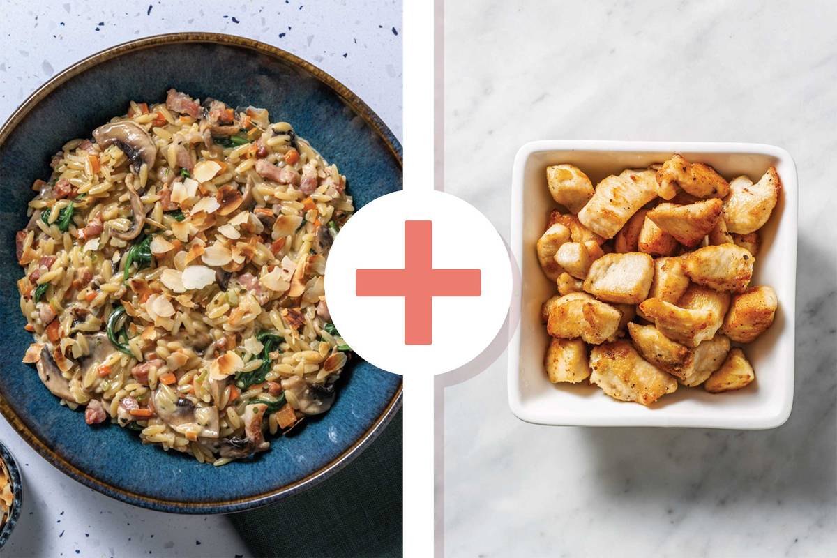One-Pan Bacon, Chicken & Mushroom Risoni