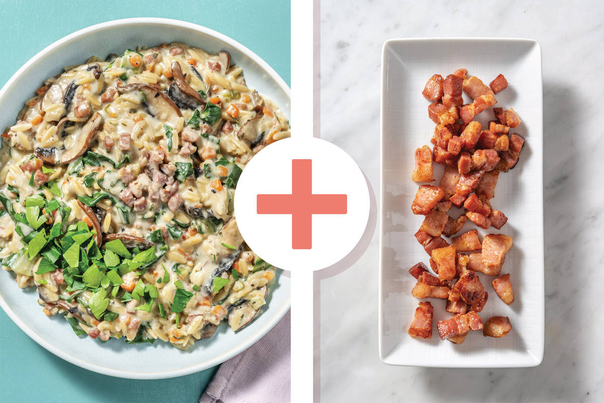 One-Pan Creamy Double Bacon & Mushroom Risoni