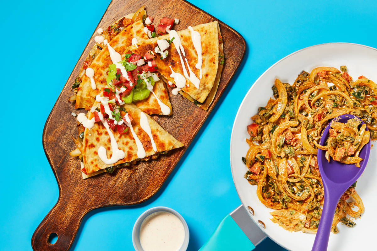 One-Pan Rajas Quesadillas