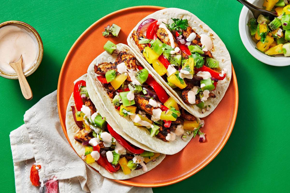One-Pan Tropical Chicken Tacos