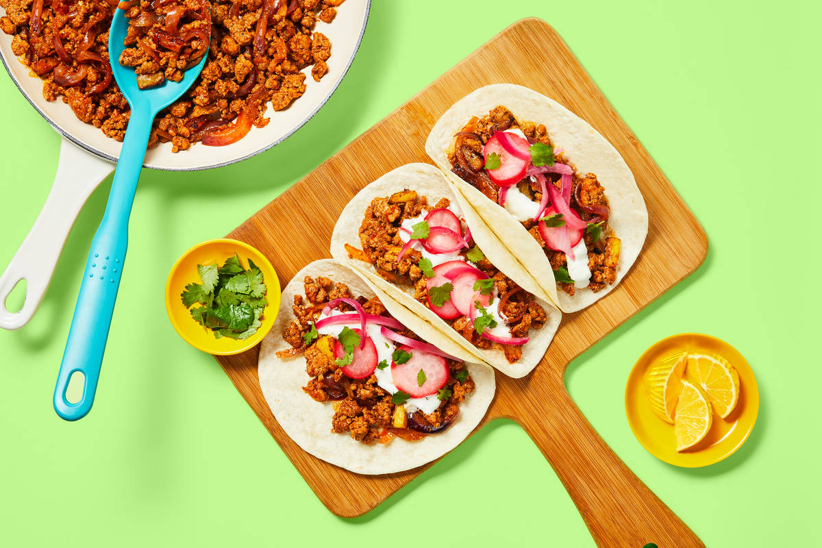 One-Pan Turkey & Pineapple Tacos