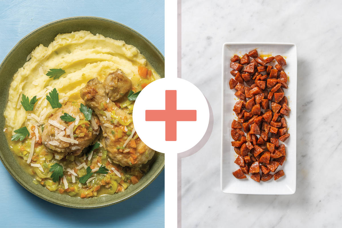 One-Pot Braised Chicken Drumsticks & Chorizo