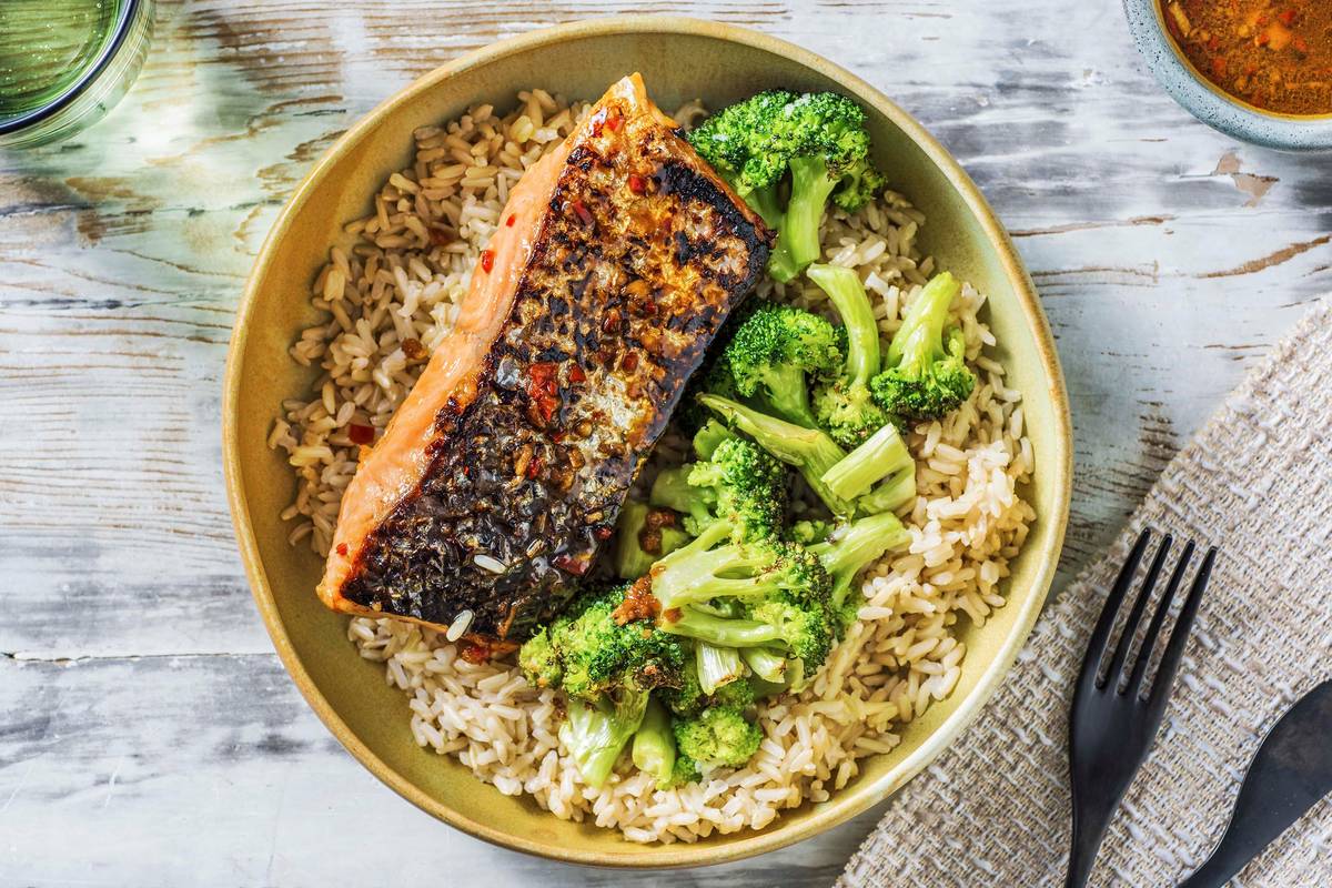 Oosters gemarineerde zalmfilet