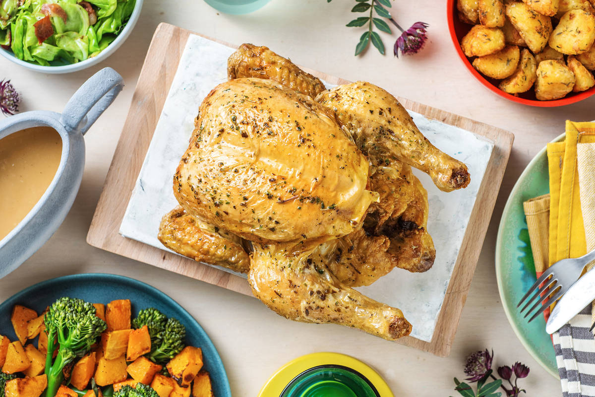 Oregano Roasted Chicken and Gravy