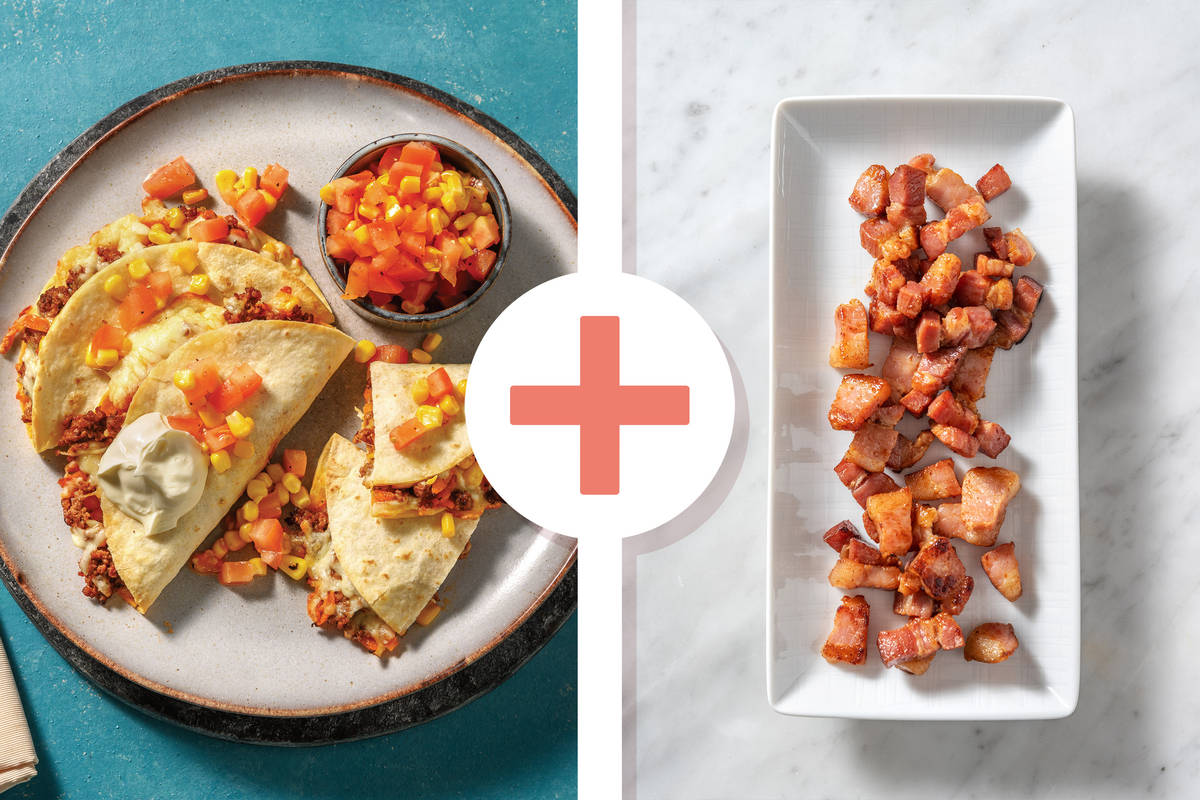 Oven-Baked Bacon & Beef Quesadillas