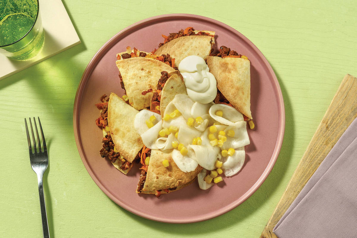 Oven-Baked Beef Quesadillas