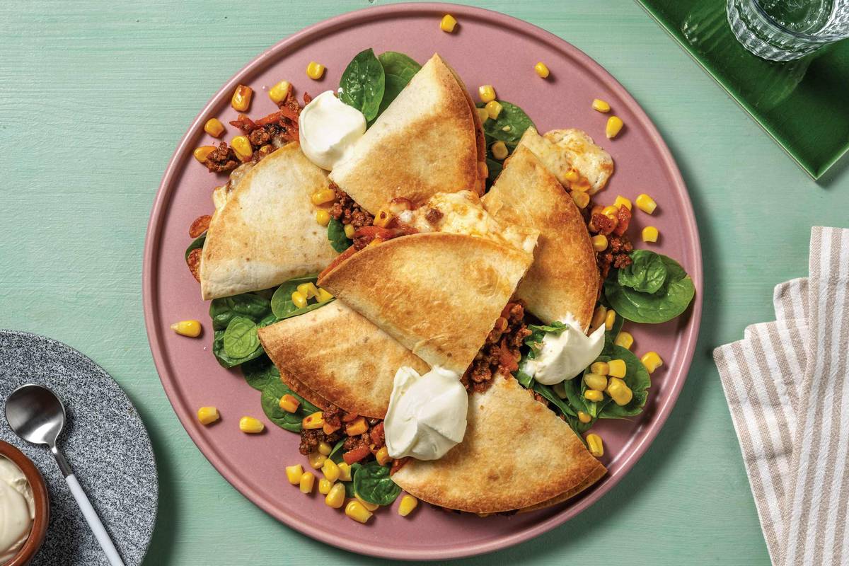 Oven-Baked Beef Quesadillas
