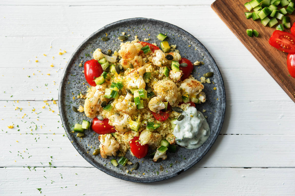Oven-Roasted Mediterranean Cauliflower
