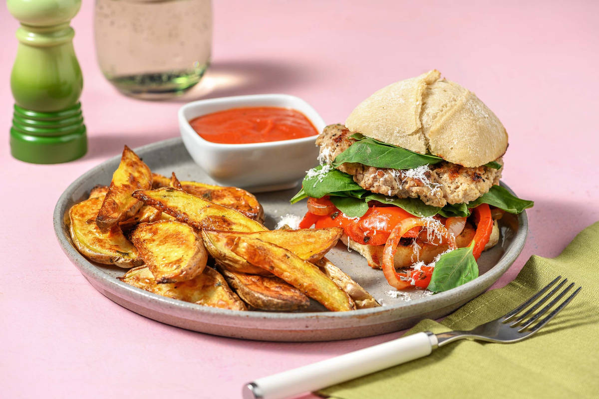 Grilled Italian Sausage and Pepper Ciabattas