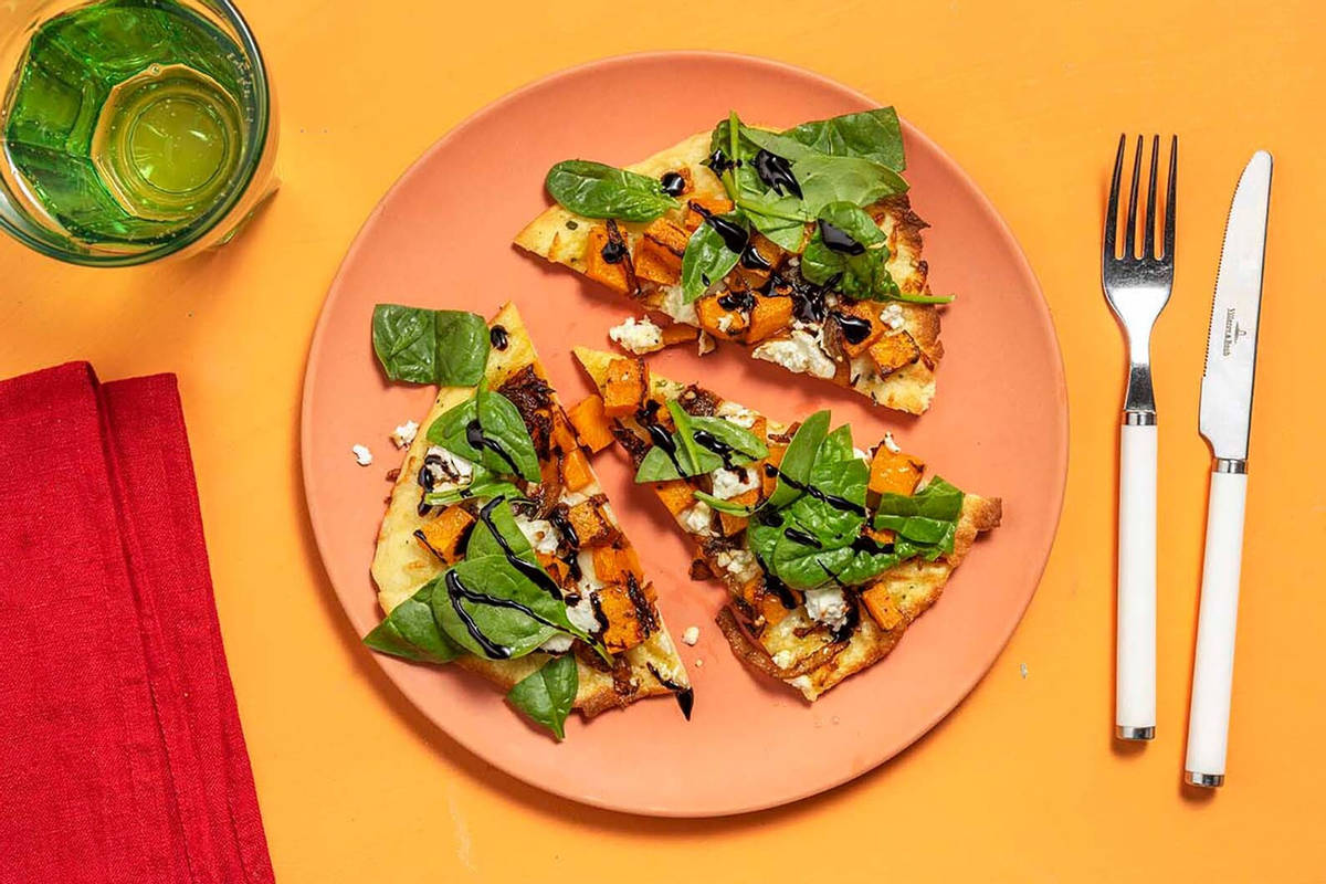 Roasted Butternut Squash & Feta Flatbreads