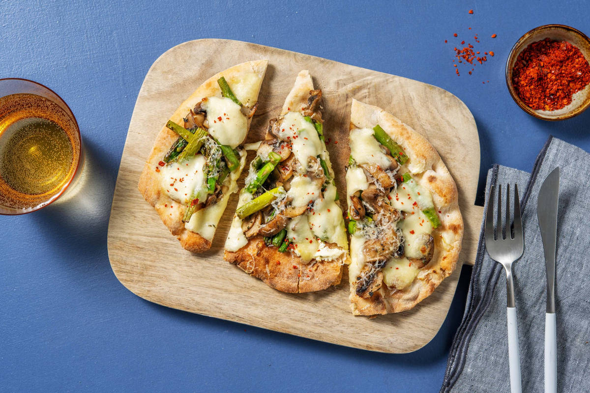 Mozzarella and Asparagus Flatbreads