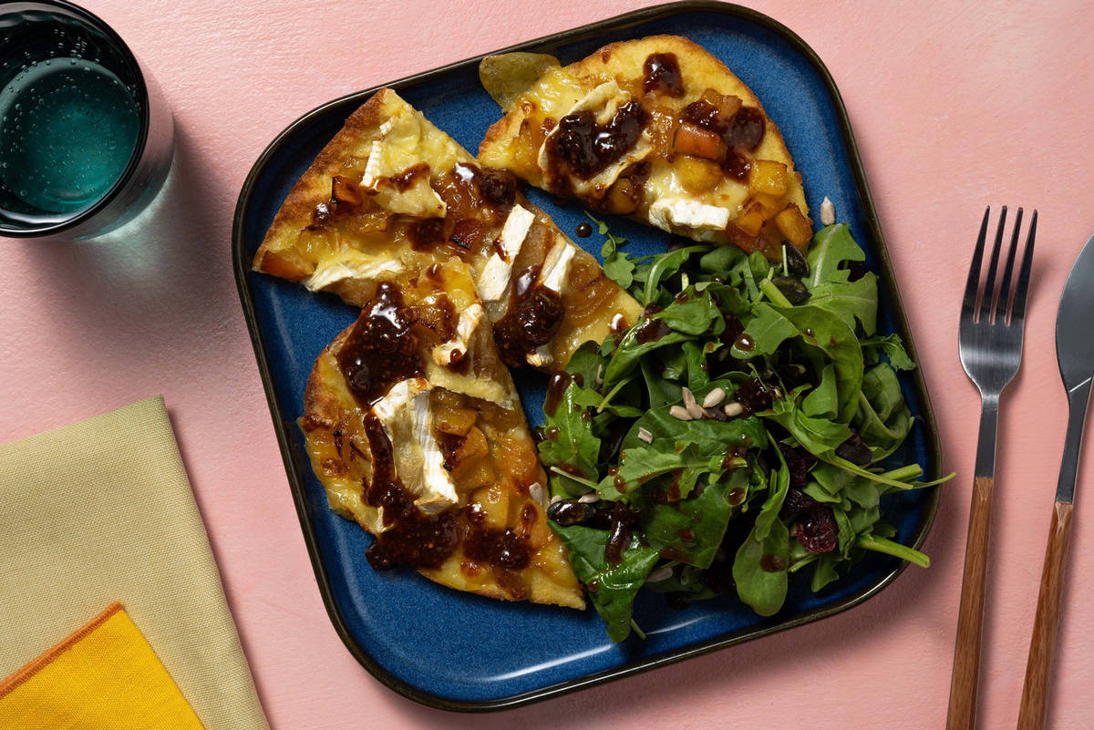 Brie, Caramelized Apple and Onion Flatbreads