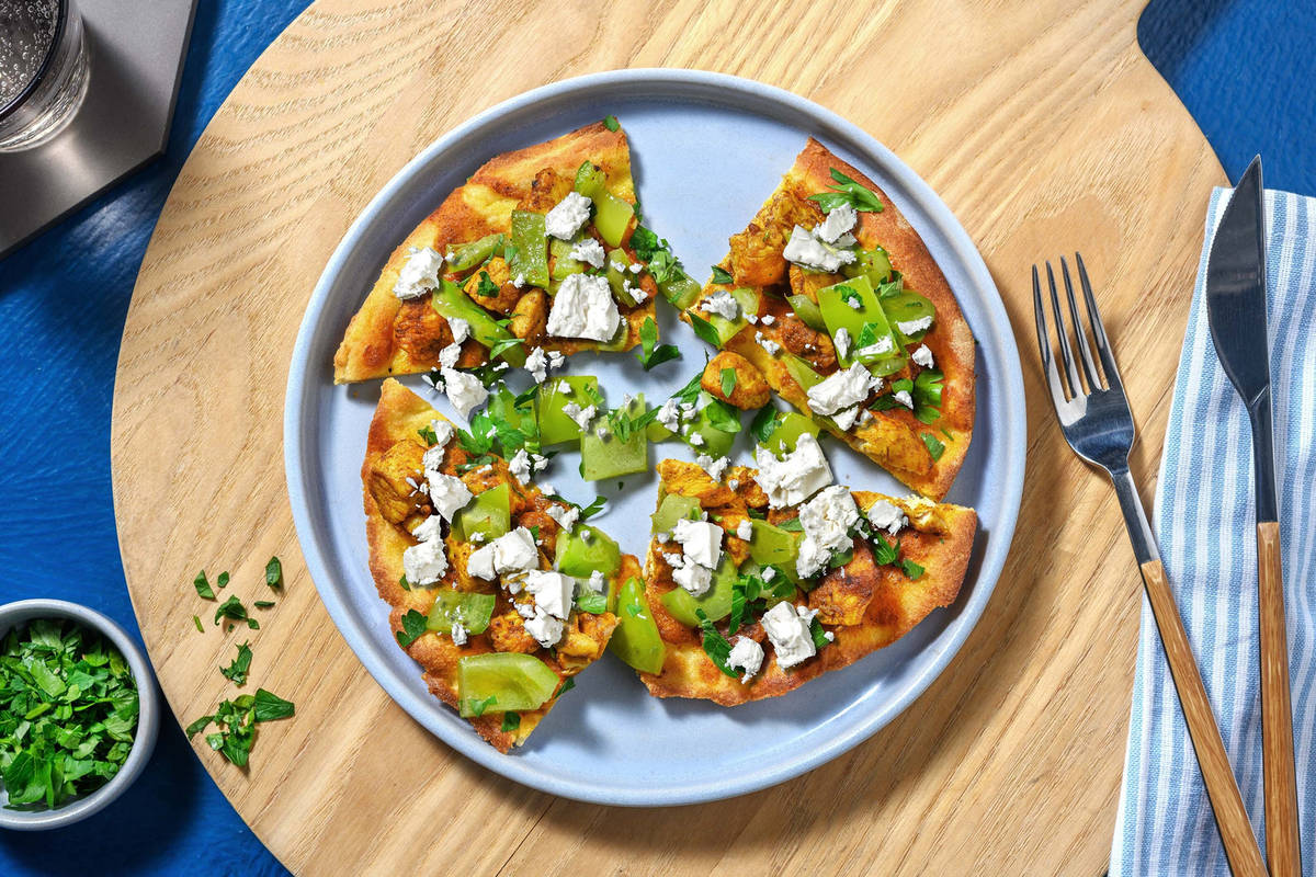 Messy Indian-Style Chicken Flatbreads