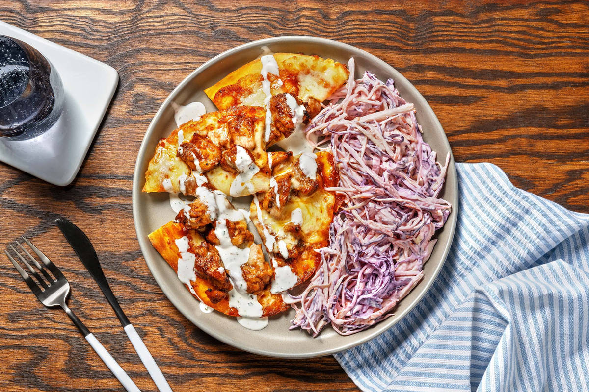 Buffalo-Style Chicken Breasts Flatbreads