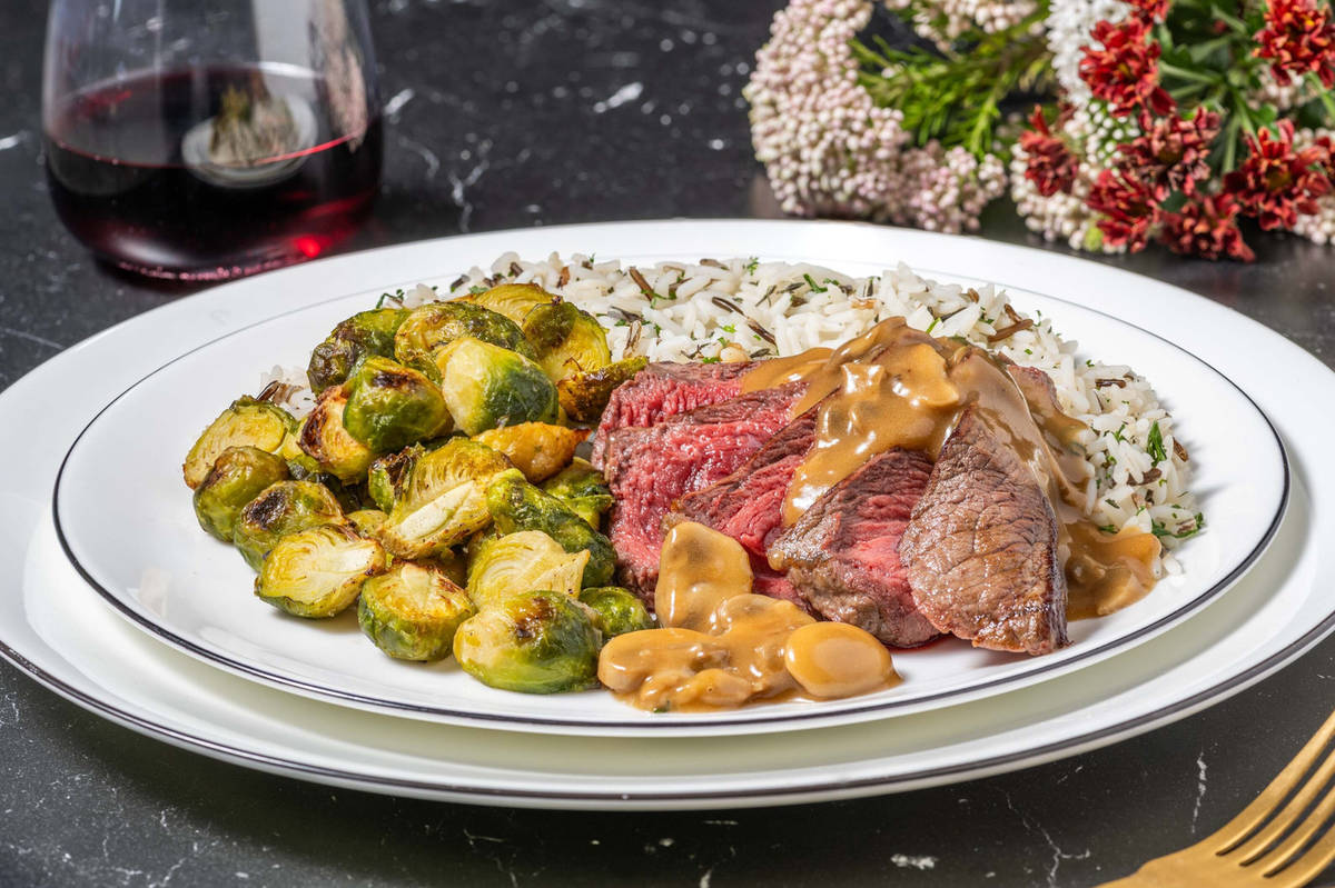 Double contre-filets poêlés et sauce aux champignons
