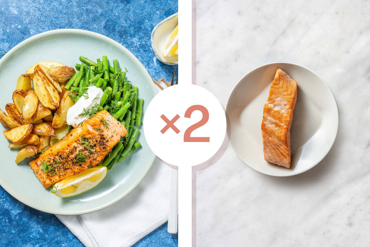 Pan-Seared Greek-Style Double Salmon