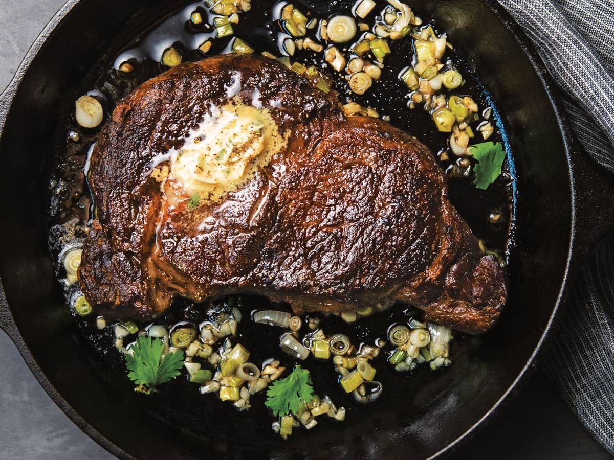 Garlic and Honey-Miso Buttered Steak