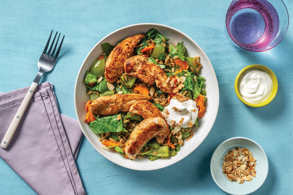 Nan's Chicken & Roast Veggie Freekeh
