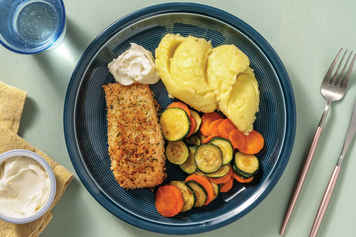 Quick Herb-Crusted Salmon & Mash