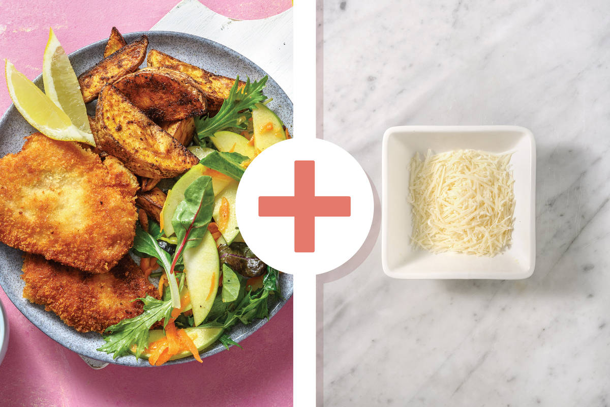 Parmesan Pork Schnitzel & Creamy Lemon Herb Sauce