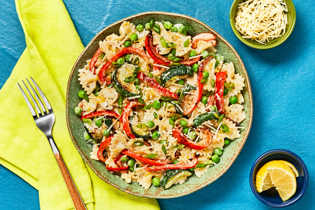 Pasta Primavera in Lemon Parmesan Sauce