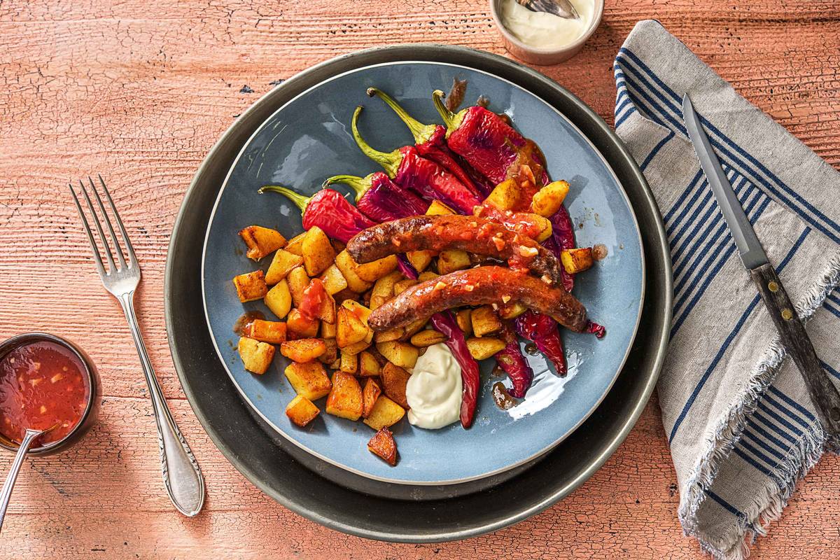 Patatas bravas et merguez de bœuf