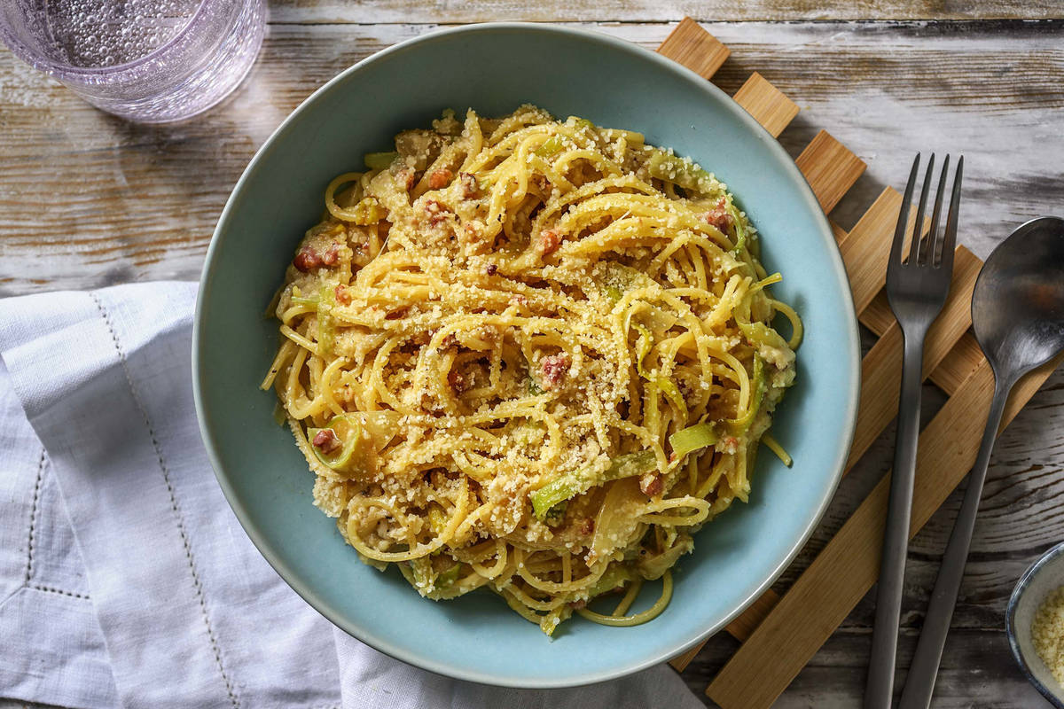 Pâtes crémeuses aux lardons