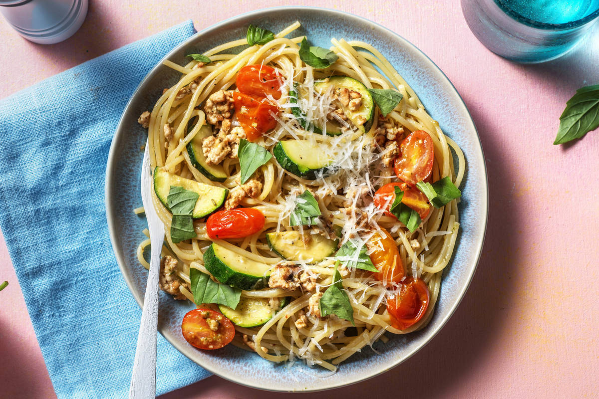Summer Turkey Pesto Pasta