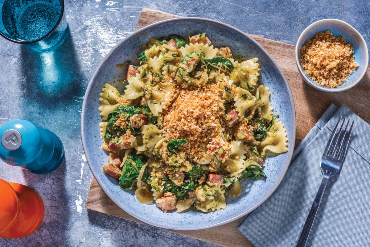 Speedy Pesto, Bacon & Courgette Farfalle 