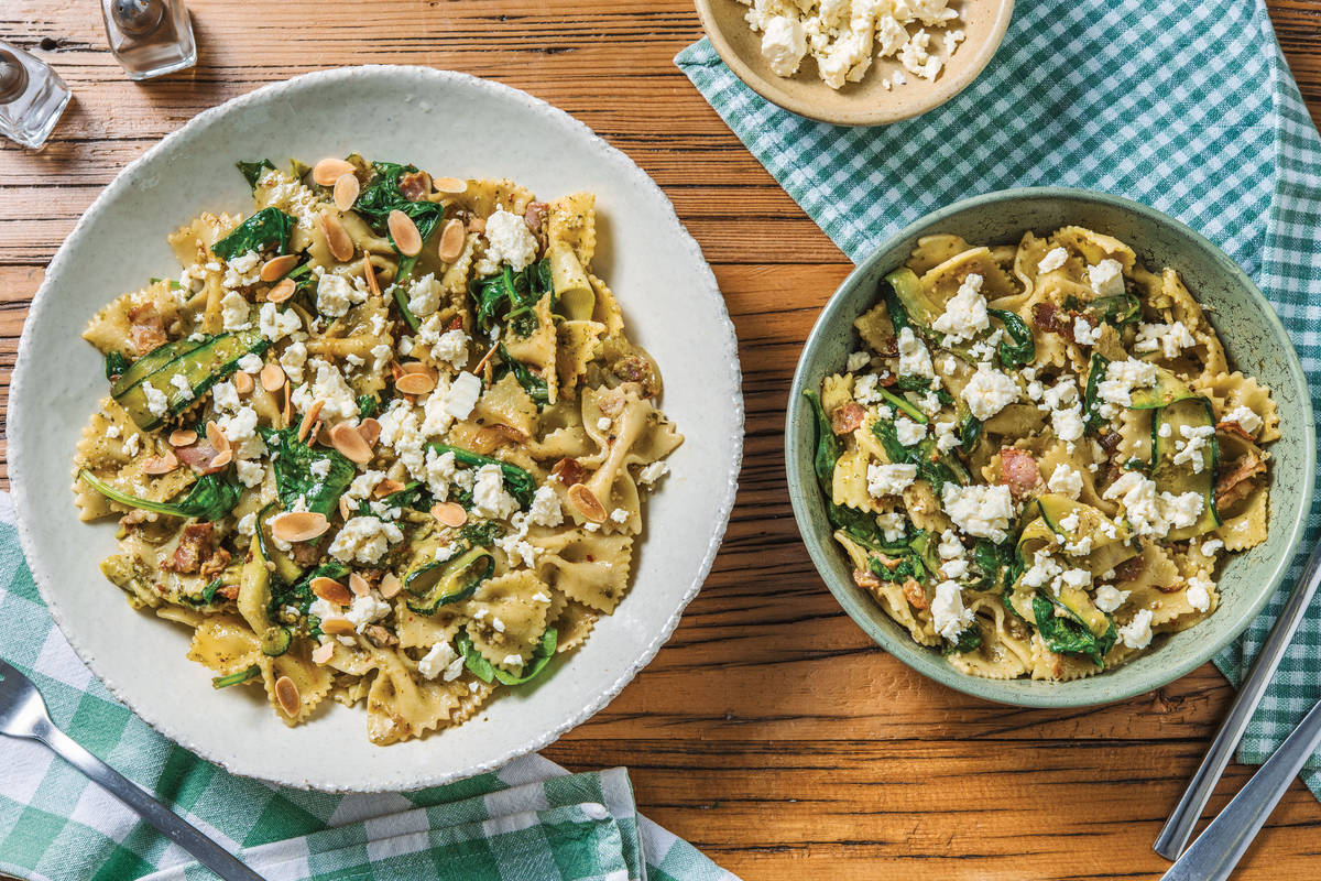 Speedy Pesto & Bacon Farfalle