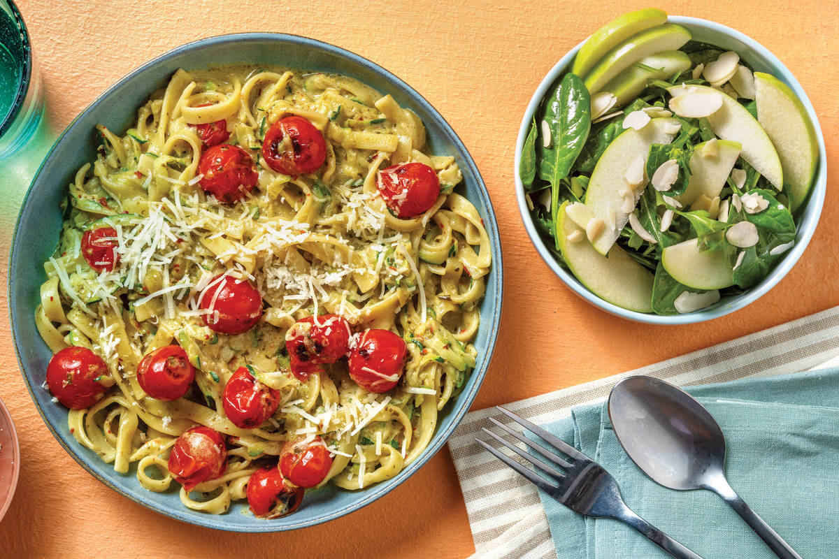 Easy Pesto & Cherry Tomato Pasta