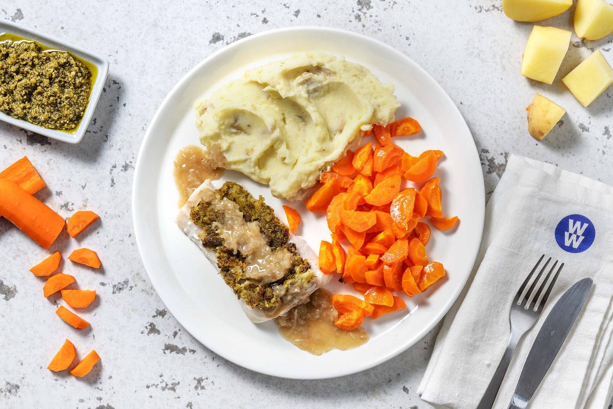 Pesto Crusted Cod