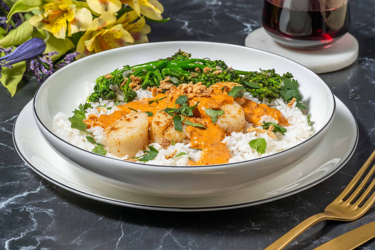 Seared Scallops and Broccolini