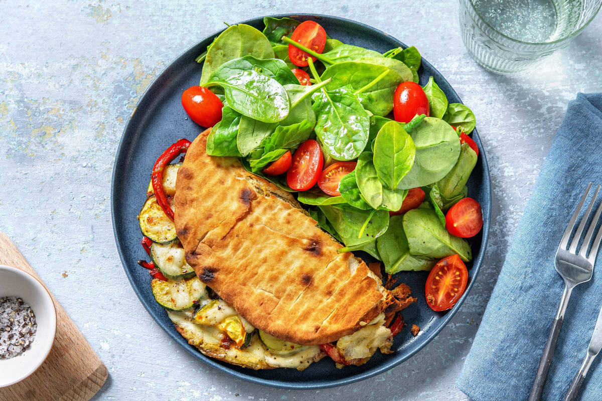 Pesto Mozzarella Piadina-Style Sandwiches