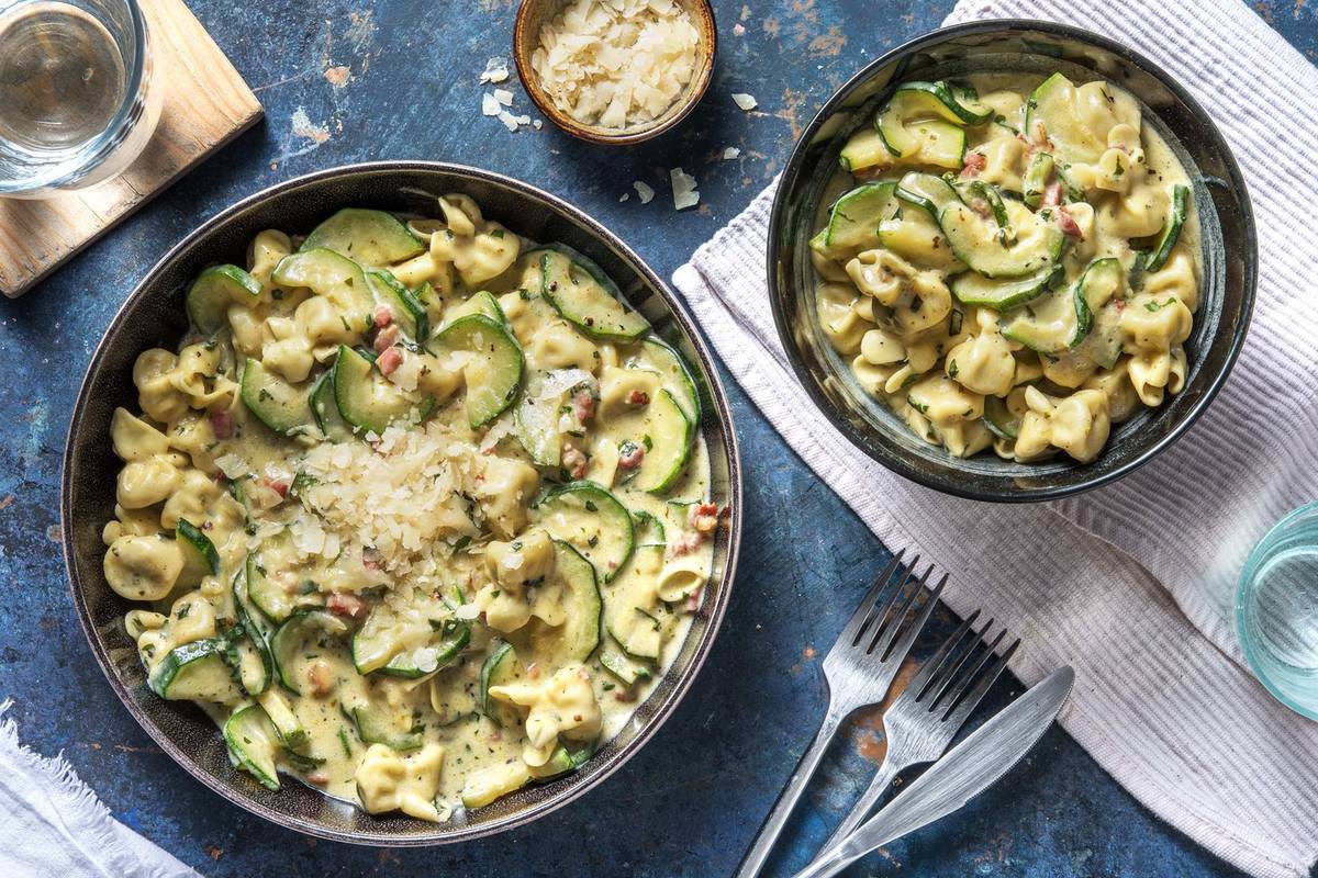 Pilzfiorelli mit Bacon und Basilikumrahm