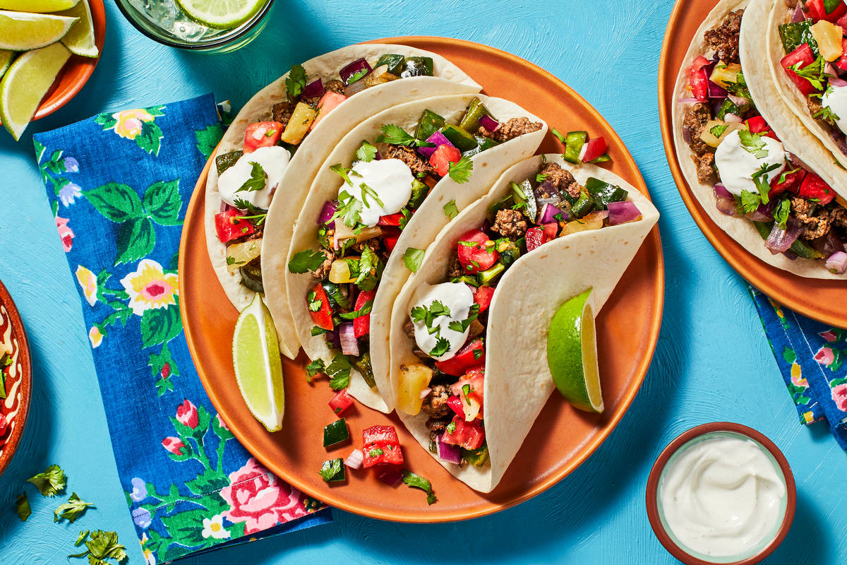 Pineapple Poblano Beef Tacos