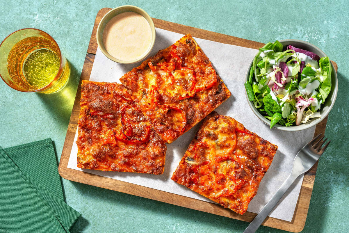 Pizza-Ecken mit Champignons und Paprika