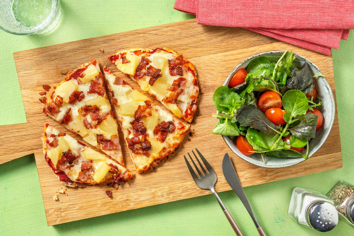 Bacon and Pineapple Flatbread Pizzas