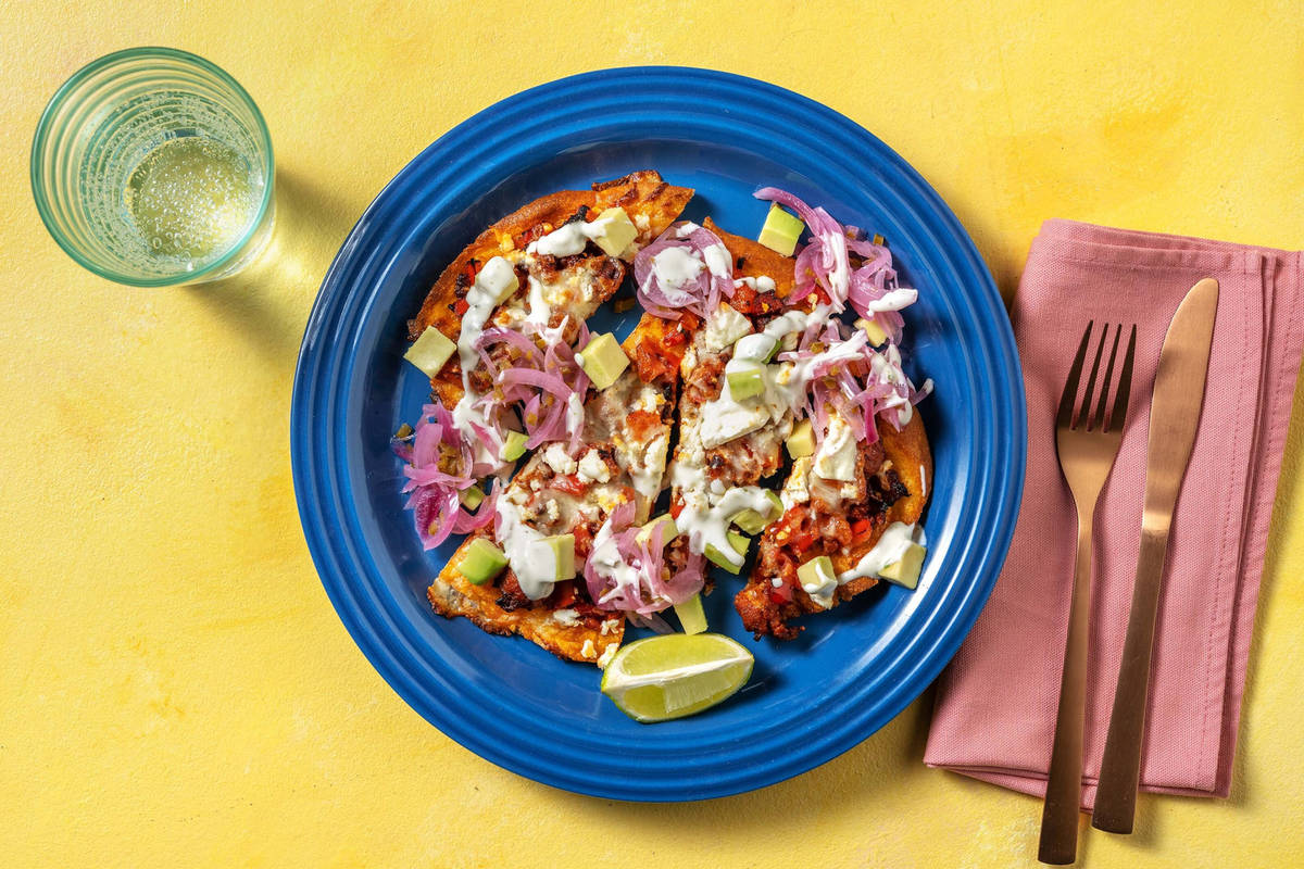 Quick Chorizo Flatbread Pizzas